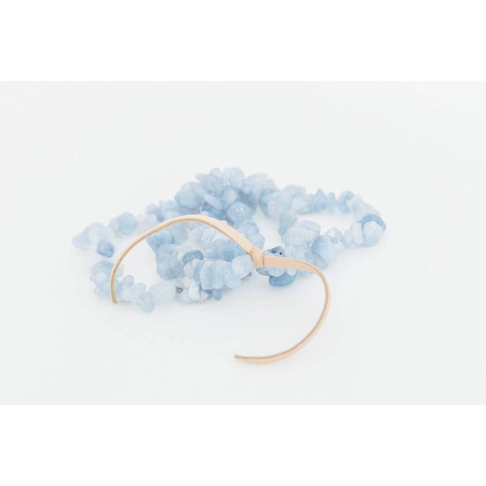 NEW LESLIE CURTIS women's breck aquamarine chip bracelet in blue